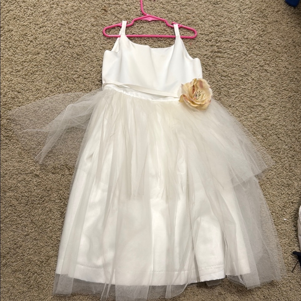 Us Angels Cream Spaghetti Strap Sleeveless flower girl dress